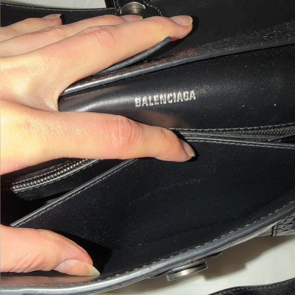 Balenciaga Black Croc XS Soft Hourglass Bag - Picture 15 of 15